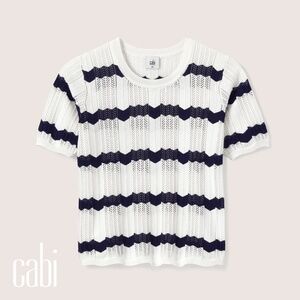 NWT cabi Nautical Sweater (6455); M; White/Navy